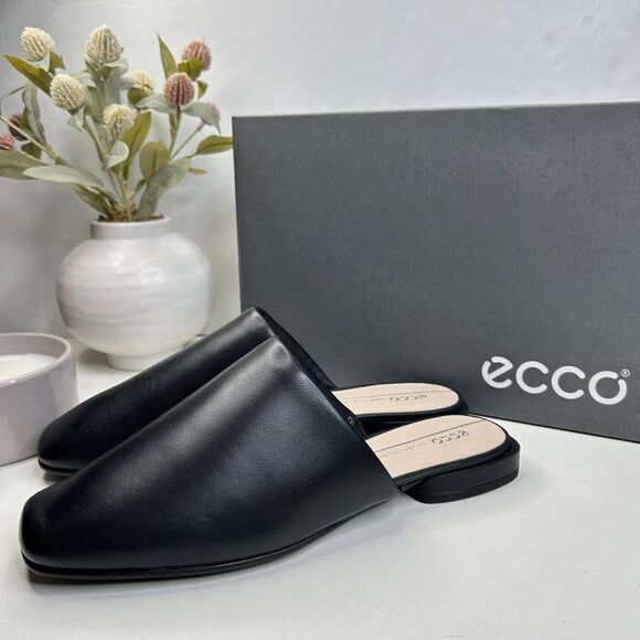 ECCO Anine Squared Buttery Soft Leather Flats Black 208293 Women's 40/9.5 NWB - Picture 4 of 10